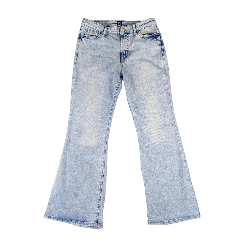 GAP Kids High Rise 70s Flare Jeans Girls 14 Plus Stretch Denim Light Acid Wash